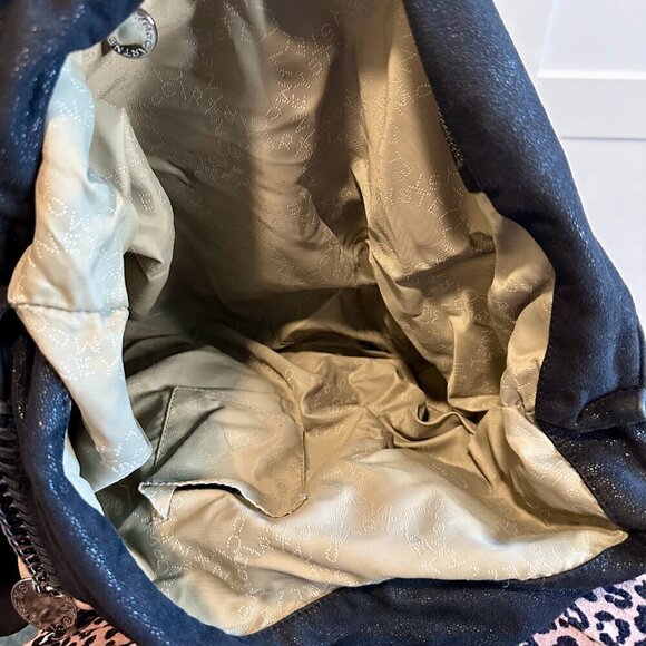 Stella McCartney Falabella Two Chain Black Vegan Suede Shoulder Bag - Picture 7 of 9